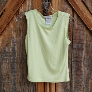 Sag Harbor Lime Green Tank Top Petite Small